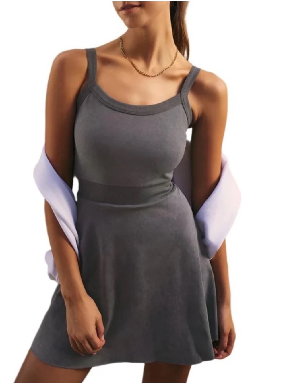 Z Supply Sports Dress Mineral Washed in Color Graphite XS/S